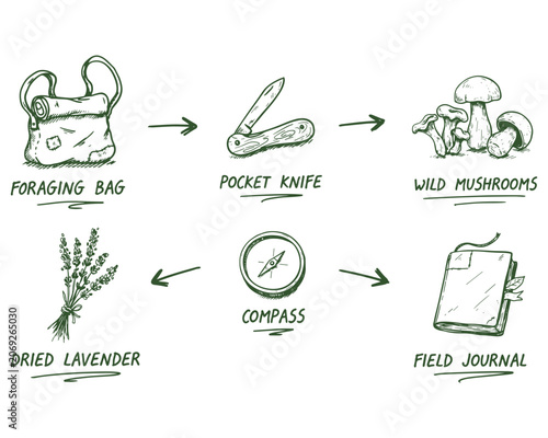 Foraging Tools and Nature Journaling Essentials.
