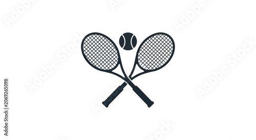 Schilderij op canvas Crossed Tennis Rackets Icon