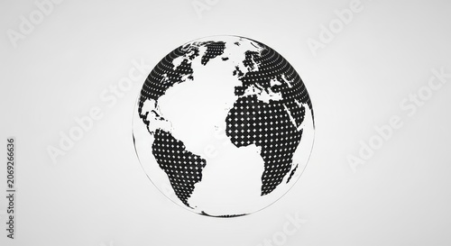 Stylized Globe Representing Global Connectivity and Technology.