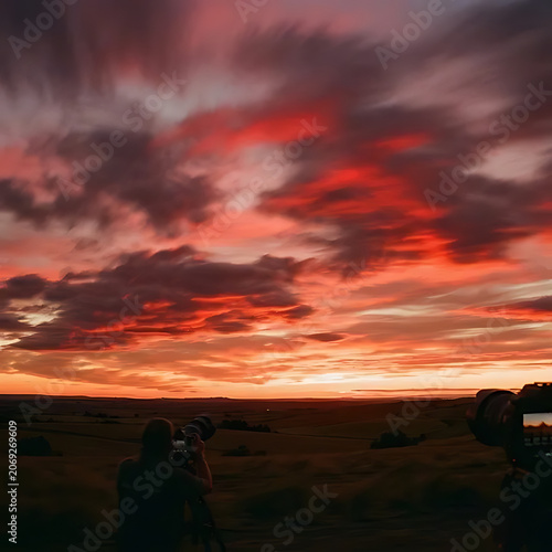 Red clouds View Background
