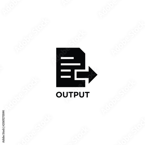 Document with arrow icon flat vector graphic on a white background for data transfer concepts icon file export information