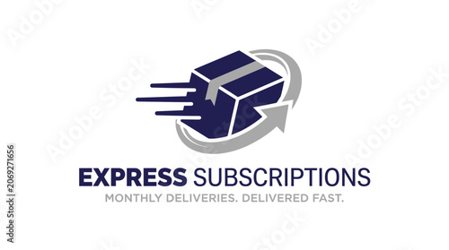 Express Subscriptions logo with fast delivery box and arrow.
