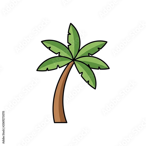 Simple green leaf illustration on brown stem.