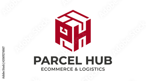 Parcel Hub Ecommerce and Logistics Company Logo Design.