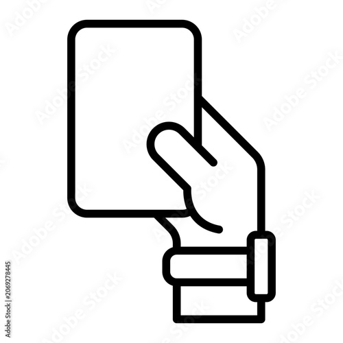 Foto Referee Hand Holding Red Card Outline Icon