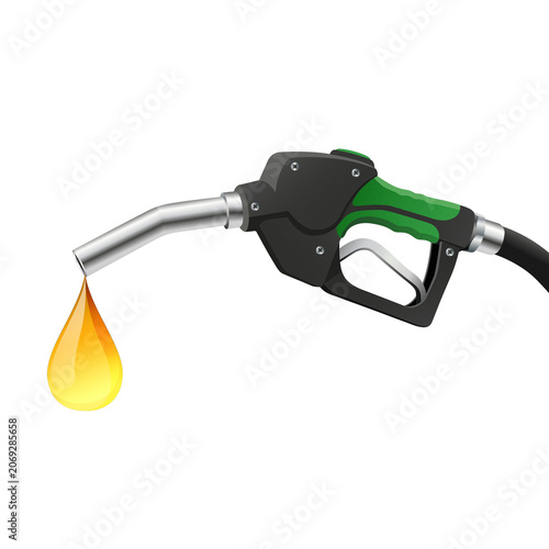 Fuel nozzle with drop of gasoline concepts related to fuel economy, petroleum industries, automotive services, oil prices, and energy resources