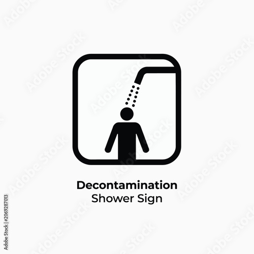 Photos Decontamination shower sign a black silhouette pictogram on a white background f