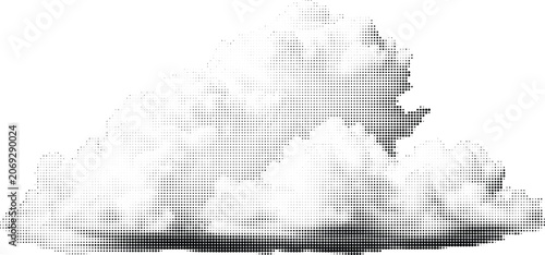 Photos Abstract black dot cloud or smoke shape with dispersed particles on transparent background for design