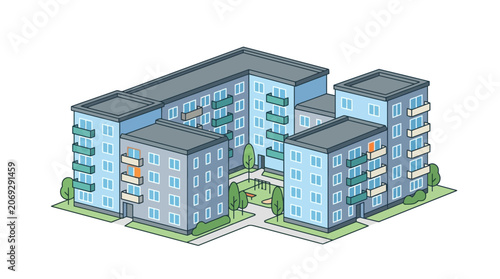 Modern Apartment Building Architecture Design.