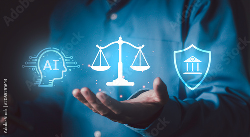 Photos Regulated artificial intelligence, service legal security, finacial compliance monitoring for international business standards