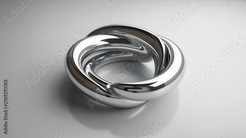 Abstract metallic torus knot sculpture
