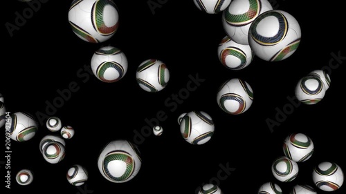 Soccer balls flying in slow motion, Luma Matte