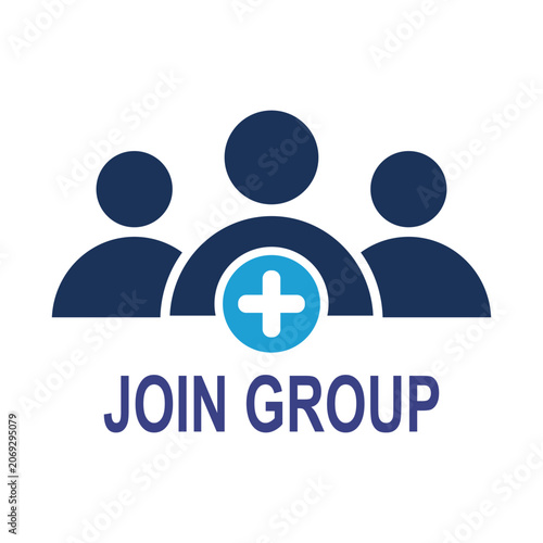 Join group icon on white background.