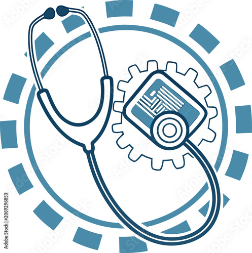 stethoscope on blue background