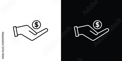 Quadro em tela Contribution icon graphics editable linear strokes