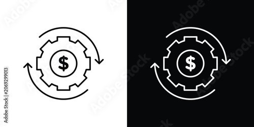 Fotografie Costs optimization icon graphics editable linear strokes