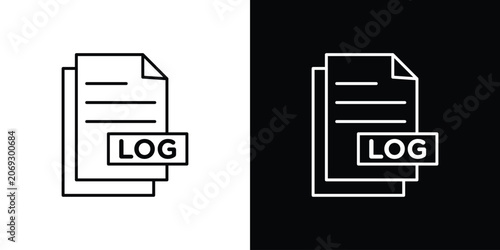 Φωτογραφία log file icon graphics editable linear strokes