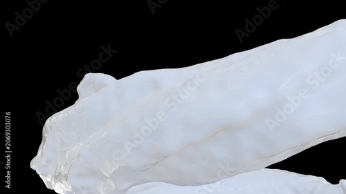 3D animation of milk flow in slow motion with Luma Matte