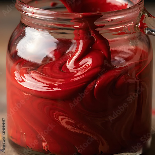 Liquid red paint background