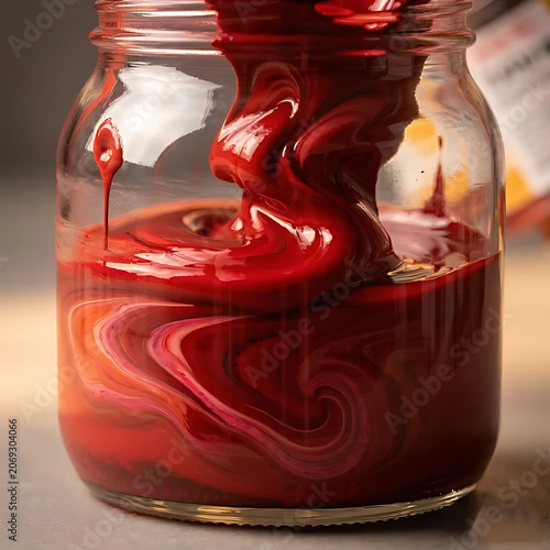 Liquid red paint background