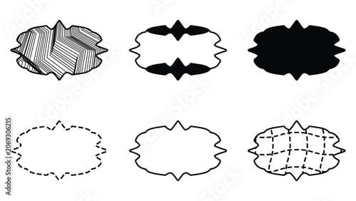 Tableau sur toile Collection of ornate bracket frames with pointy peaks and vintage label silhouet