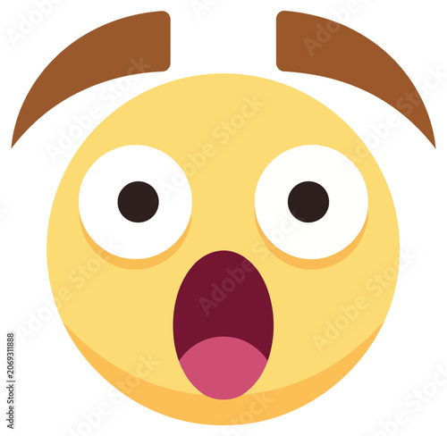 Photos Shocked emoji flat vector illustration icon with transparent background for surp