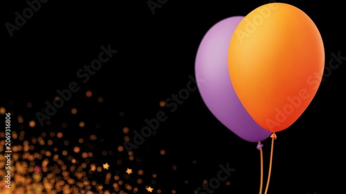Vibrant party balloons with glowing bokeh for festive event marketing.
