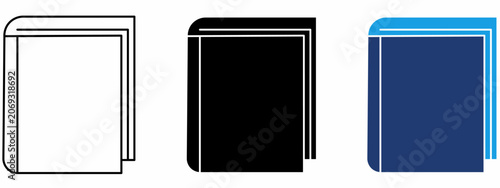 Photos Book and Education Stroke icon collections