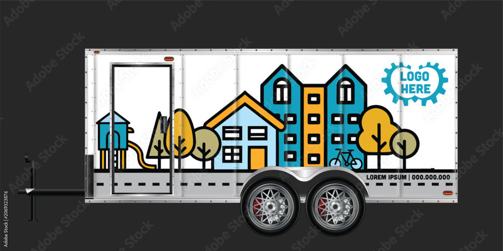 Fototapeta premium Colorful Minimalist Trailer Wrap Design