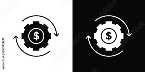 Obraz na plátně Costs optimization icon logo for designer or illustrator.