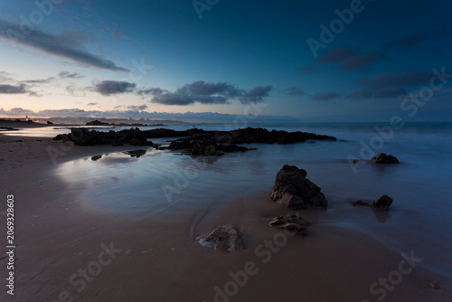 Sunset at the beach of Helgueras, Noja Cantabria Spain