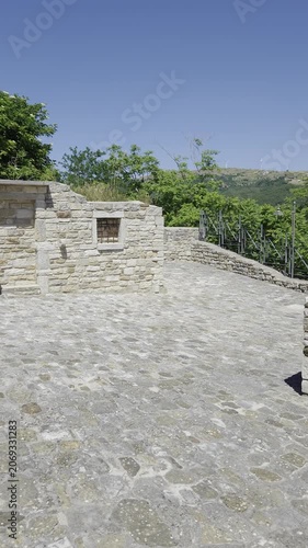 Brick buildings in a village destroyed by an earthquake in  Molinara, a village in Campania, Italy..