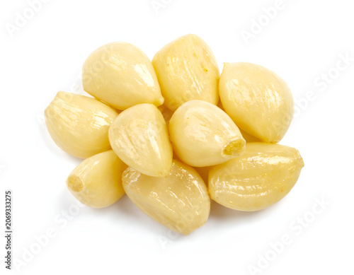 Garlic Confit Cloves Isolated on White