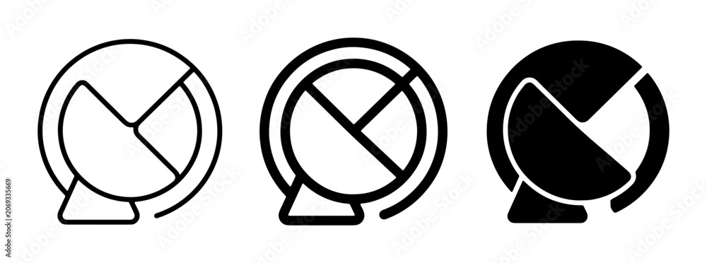 Fototapeta premium Pie Chart Icons Set, Data Analysis Graphics, Business Statistics Symbols, Financial Report Visuals, Vector Icons for Presentation