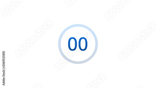 5 second countdown timer, on transparent background with alpha channel 
