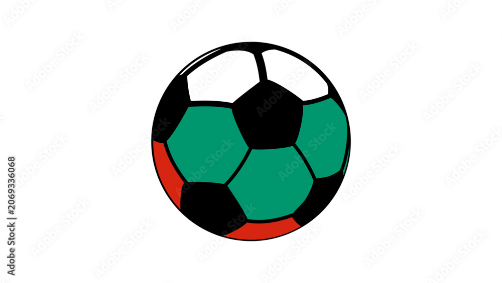 Fototapeta premium Bulgaria football flag, color vector illustration
