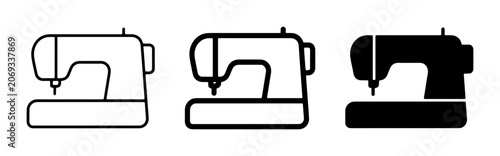 Foto Sewing Machine Icons Set, Vector Graphics for Tailoring and Crafting Projects, S