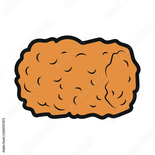 Tater Tot Vector Illustration Crispy Potato Snack Flat Food Icon