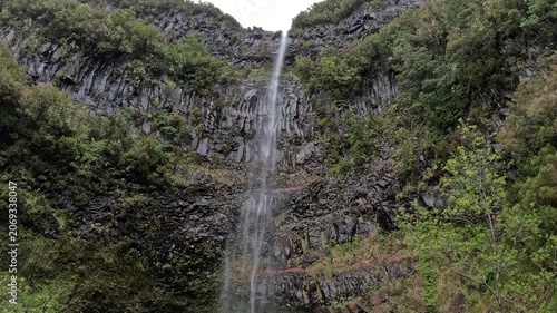 Waterfall Viewed from the Pool at Its Base, Madeira, Portugal