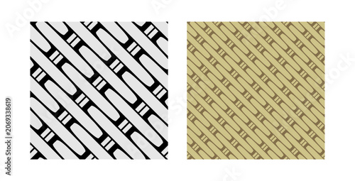Fotografie diagonal bamboo rattan cane weave seamless pattern ornament background vector il