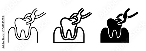 Tooth Extraction Icons, Dental Surgery Symbols, Oral Health Procedure Graphics