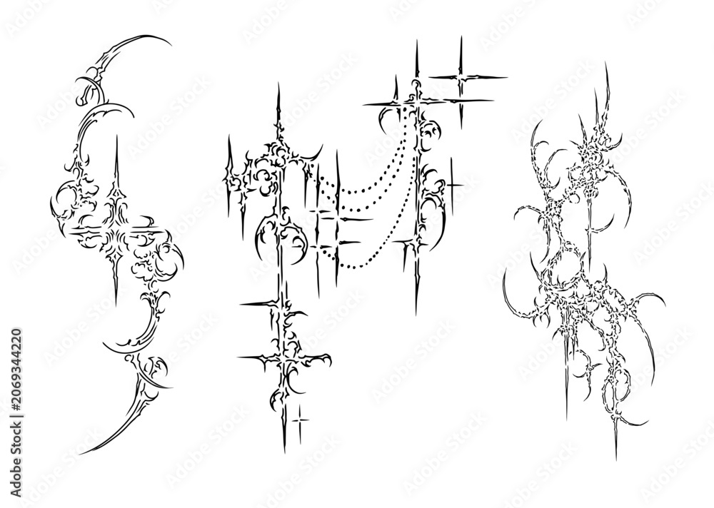 Obraz premium Cybersigilism Tribal Tattoo Design Art