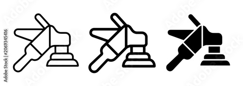 Photos Polisher Icons, Rotary Sander Vector Graphics, Orbital Buffer Set, Automotive De