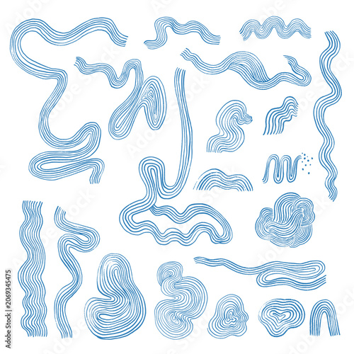 Set of abstract wave illustrations
