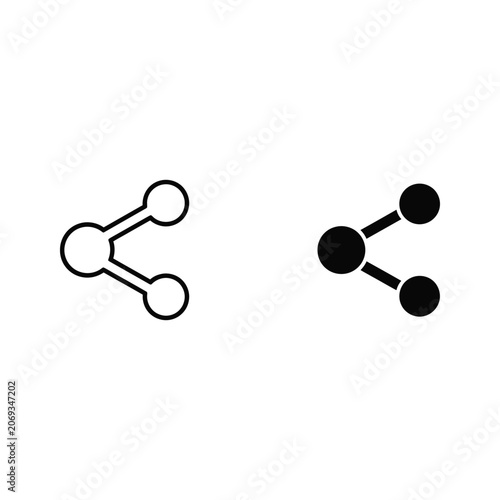 Minimalist black and white three node network diagram with connections, minimalist