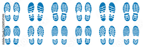 Photos Collection of boot sole imprint neat dark shading, with physical presence