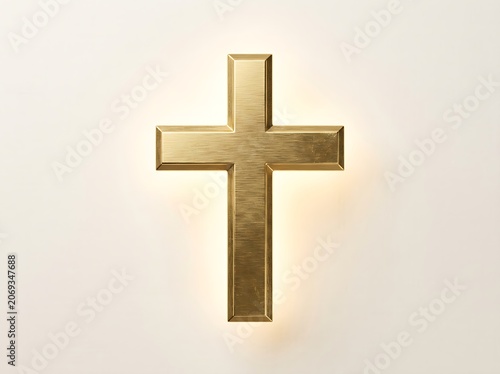 Golden Cross Easter Background with Resurrection Glow
