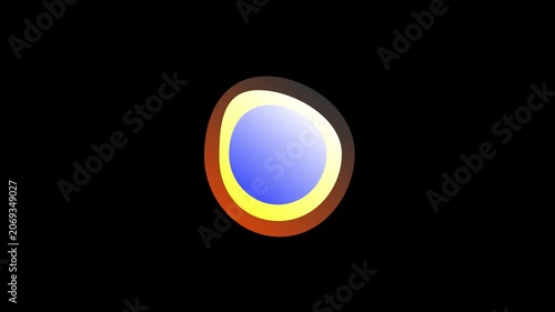 Abstract Glowing Orb Animation with Colorful Circular Halo.4k video
