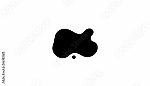 Abstract Black Organic Blob Shape Vector