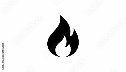 Black Flame Fire Icon Vector Illustration